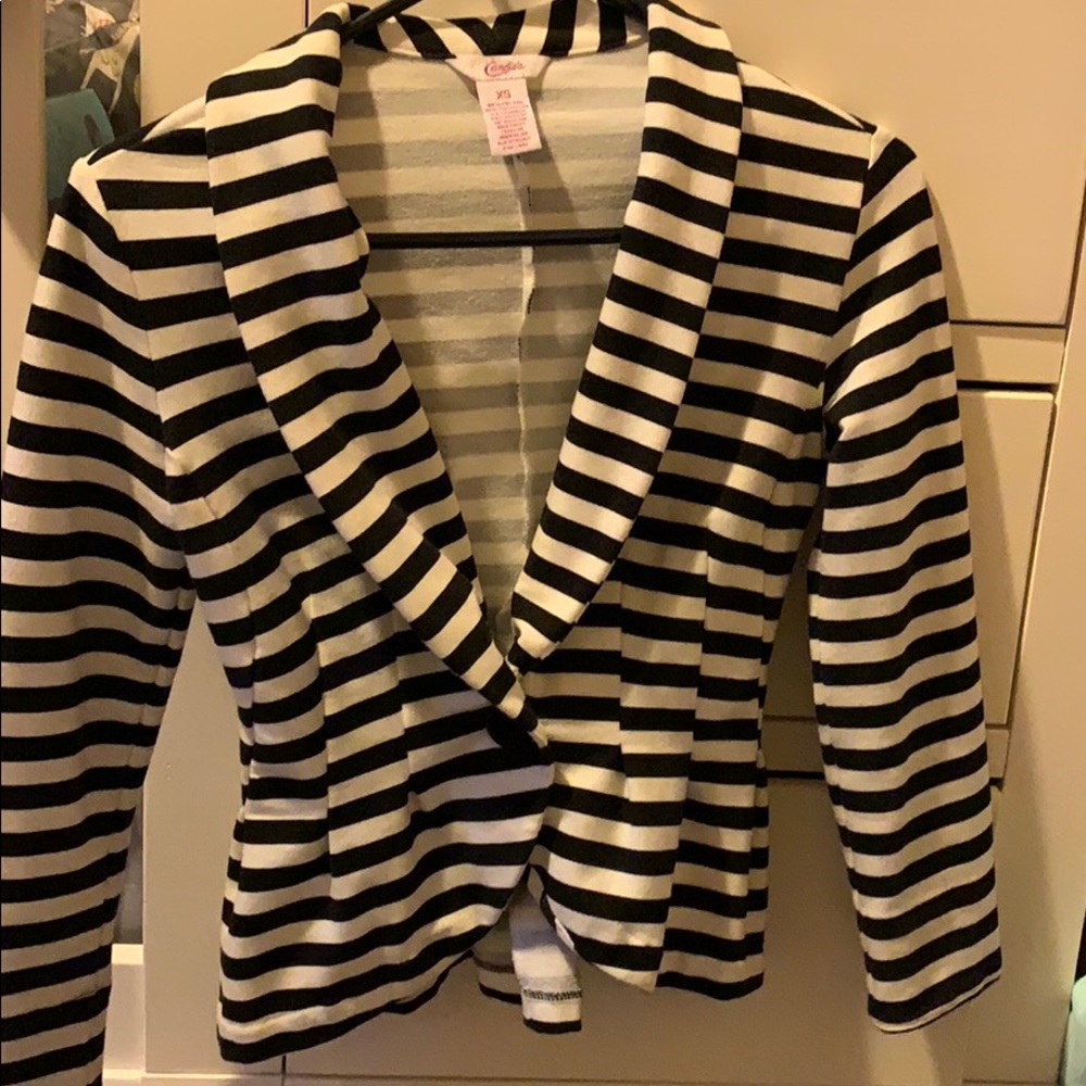 Black and white blazer